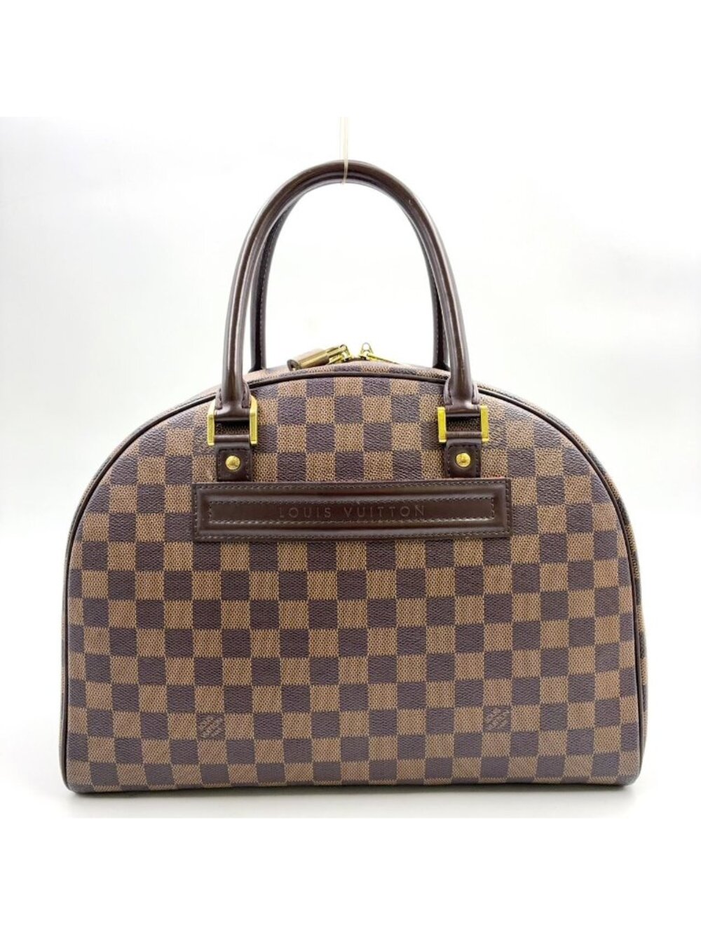 Louis Vuitton Nolita Damier Ebene Leather Brown Handbag Gold
